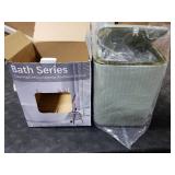 XLHOMO Bathroom Accessories Set - Gorgeous Bathroom Set, 10PC Sage Green Bathroom Accessory Set, Toilet Brush, Trash Can & Soap Dispenser