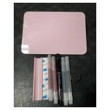 Pink Mini Desktop Pure Glass Whiteboard, Small Slope Slick Desk Whiteboard Glass, Desk White Board, Desktop White Board Dry Erase, Stenography Artifact for Office Home Schooling Decor, 8x6 Inches