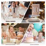 Ecoaterui 20 Pcs Table Numbers - 1-20 Wedding Table Numbers with Wooden and Rattan Sign for Banquet Restaurant Wedding Party Decor
