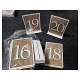 Ecoaterui 20 Pcs Table Numbers - 1-20 Wedding Table Numbers with Wooden and Rattan Sign for Banquet Restaurant Wedding Party Decor