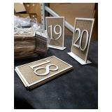 Ecoaterui 20 Pcs Table Numbers - 1-20 Wedding Table Numbers with Wooden and Rattan Sign for Banquet Restaurant Wedding Party Decor