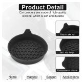 SINGARO Car Cup Holder Coaster, Silicone Cup Holder Insert, Universal Non-Slip Cup Holders, Car Accessories Interior for Women and Man Interior 3 Pack Black