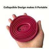 Attsky Collapsible Pour Over Coffee Dripper for Camp Coffee, Reusable Silicone Coffee Filter Holder for Camping Red