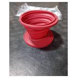 Attsky Collapsible Pour Over Coffee Dripper for Camp Coffee, Reusable Silicone Coffee Filter Holder for Camping Red