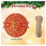 Resurhang 36 Pcs Christmas Gift Tag with String 3D Santa Gift Tag Gold Foil Present from Santa Claus Premium Gold Tags for Kids Christmas Party Decor(Classic)