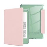 MOROCK Case for All-New Kindle(11th Generation, 2024/2022 Release), Lightweight PU Leather and PC Clear Acrylic Back Cover, Auto Sleep/Wake Case for Kindle 11th Generation 2024/2022, Pink