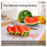 Thirteen Chefs Plastic Cutting Board - 18 x 12 x 0.5 Inch, Professional Grade HDPE, NSF Approved, Large Size and Dishwasher Safe