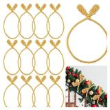 Celltestria 12pcs 20 Inches Christmas Garland Ties, Reusable and Flexible Xmas Garlands Wreath Twist Tie for Banister Railing Stairs Tree Home Holiday Decoration Craft Wrapping(Golden)