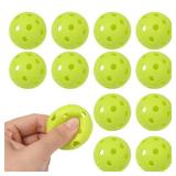 Avesfer 12 PCS Mini Pickleballs (Diameter 42mm) Soft Eva Anti-Crack Hollow Quiet Training Pickle Balls Great for Pickleball Drills Green
