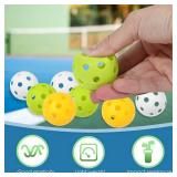 Avesfer 12 PCS Mini Pickleballs (Diameter 42mm) Soft Eva Anti-Crack Hollow Quiet Training Pickle Balls Great for Pickleball Drills Green