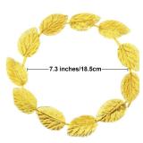 meekoo 3 Pieces Gold Laurel Crown Wreath Greek Leaf Headband Toga Party Roman Caesar Headpiece Goddess Costume for Women Men Wedding Emperor Headwear, Circlet 7.3 Inches in Diameter