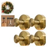 KJMAQI 4Pcs New Model No-Drill Suction Cup Hooks for Door Wreaths, Wreath Hangers for Front Door, Suction Cup Hooks for Shower, Removable, Waterproof & Rustproof (Gold)