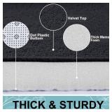 Smiry Memory Foam Bath Mat 47x17, Extra Soft and Absorbent Bathroom Mats, Non Slip Washable Carpet for Floor, Shower and Tub, Black