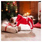 Otunrues Dog Hoodie Security Clothes 4 Legs Jumpsuit Sweatshirt Hoodies Soft & Warm Dog Outfit Pullover Dog Winter Clothes Sweater for Small Medium Large Dogs Cats (Red, Large)