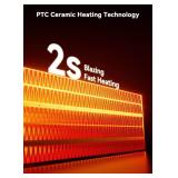 Plug in Small Space Heater for Indoor Use 450W, Wall Outlet Electric Heater with Remote, 12H Timer & LED Display, PTC Ceramic Fast Heat Safely for Bedroom Bathroom Office