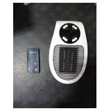 Plug in Small Space Heater for Indoor Use 450W, Wall Outlet Electric Heater with Remote, 12H Timer & LED Display, PTC Ceramic Fast Heat Safely for Bedroom Bathroom Office