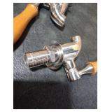 Drink Dispenser Spigot Stainless Steel Spigot with Wooden Handle Water Dispenser Faucet Replacement Faucet Spout for Beverage Dispenser 2 Pack by GWENBHMTOOL