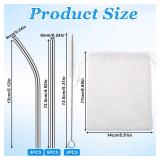 10 Pack Short Metal Straws Reusable Stainless Steel Straws 5 Straight 5 Bent 5 Inch Cocktails Straws Drinking Straws with 2 Cleaning Brush for Coffee Mugs, Small Glasses or Cups