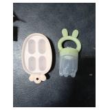 ChooKaChoo Baby Fruit Feeder & Freezer Nibble Tray Combo, Push Pop Baby Food Feeder to Safely Introduce New Foods, Fresh & Frozen Food Silicone Feeder, 100% Food Grade, BPA Free