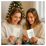 Hqulpr 25 Pack 350GSM | 8 Different Minimalist Designs | 4x5.6 Inch Christmas Cards with Envelopes, Funny Christmas Cards for Husband & Dad & Sister & Brother & Mom & Son & Daughter