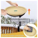Lovppy Heated Bird Baths for Outdoors for Winter, 100W Heated Birdbath Water Heater with Thermostatically Controlled, Heated Bird Bath for Deck Railing Outside Garden Patio Yard (Khaki)
