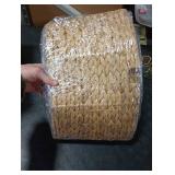 MIXUMON Handmade Water Hyacinth Christmas Tree Collar 24 Rustic Basketweave Tree Base Cover, Eco-Friendly Skirt Alternative with Cord Cut-Out (Natural)