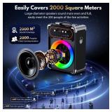 HWWR Karaoke Machine, Portable Bluetooth 5.3 Speaker with 2 Wireless Microphones for Adults, PA System with Echo Adjustment, Support TWS/TF Card/USB/AUX/TVs Connected for Home Party Stage-subwoofers