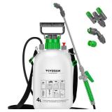 VIVOSUN 1 Gal/4L Pump Sprayer, Garden Water Sprayer for Plants, Weeds & Lawn Care, with 3 Nozzles, 50