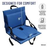 Everlasting Comfort Stadium Seats with Back Support - Adjustable Memory Foam Bleacher Chairs with Back and Cushion, Portable, Easy Folding Stadium Seat Cushion with Storage Pocket