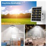 Aqonsie Solar Shed Light Indoor Outdoor 180LED Dual Head Solar Powered Pandent Daytime Work Lights with 5 Lighting Modes & 3 Timers, Solar Indoor Lights Motion Sensor with Remote for Shed Barn Garage