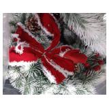 ATDAWN 3 Pcs Mini Christmas Wreath, 15 Inch Outdoor Lighted Christmas Wreath for Front Door, Xmas Wreath for Holiday Christmas Party Decorations