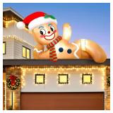 Christmas Inflatables Decorations,Partyotu 10FT Christmas Inflatable Gingerbread Man, Lying Gingerbread Inflatable Christmas Blow up Yard Decor with LED Lights, for Garden, Lawn, Indoor Holiday