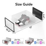 Foluck X-Large Shoe Storage Box, 15 Pack Clear Plastic Stackable Shoe Organizer for Closet, Interlocking Design Shoe Container Bins for Sneakers, Foldable Shoe Rack with Lids, Black