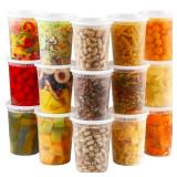 AOZITA 20 Sets 32 oz Plastic Deli Food Containers With Lids, Airtight Food Storage Containers, Freezer/Dishwasher/Microwave Safe, Soup Containers For Takeout Meal Prep Storage