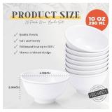 Tioncy 36 Pcs Bowls Set Unbreakable Dessert Soup Salad Bowls for Pasta Cereal Soup Dishwasher Safe (10 oz,White)