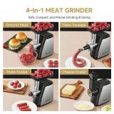 AAOBOSI Meat Grinder, 4-In-1 Meat Grinder Electric [2800W Max] with 3 Slice, Shred Blades,2 Blades,3 Plates,Sausage Stuffer,Kubbe Kit, for Home Kitchen Use, Stainless Steel