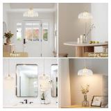 GMTB Glass Pendant Lights Kitchen Island, Vintage Brass Pendant Light Fixtures, Adjustable Transparent Kitchen Pendant Lighting Over Island for Bedroom Living Room Hallway Dining Room