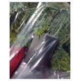 HipTree 30 Inch Christmas Wreaths for Front Door with Lights,Lighted Cedar Door Wreath,Prelit Real Touch Artificial Green Winter Wreath with Large Burgundy Velvet Bow for Indoor Outdoor Decor