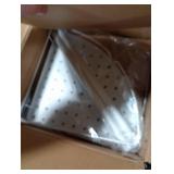 ELYKEN Corner Shower Caddy Standing, 3 Tier Rustproof Metal Shower Organizer with Soap Holder, Floor Shower Corner Shelf Rack Storage Stands with Adjustable Feet for Bathroom, White