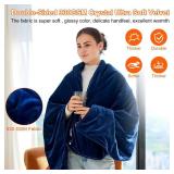 GLITI USB Heated Blanket,Cordless Electric Blanket with 10000mAH Battery,61 x 34 Heated Throw Blanket with 3 Fast-Heating Levels,Machine Washable Super CozySoft Portable Heated Blanket for Women Men