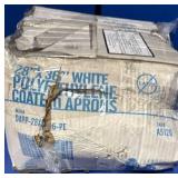 Polyethylene white coated aprons #A5120/ 100 count - Retail: $45
