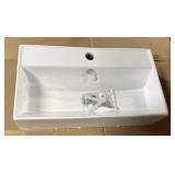 Modern Rectangular Ceramic Wall-Mount Bathroom Sink - Retail: $125