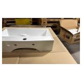 Modern Rectangular Ceramic Wall-Mount Bathroom Sink - Retail: $125