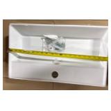 Modern Rectangular Ceramic Wall-Mount Bathroom Sink - Retail: $125