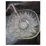 Cut Glass Punch Bowl with Ladel, 8 Tea Cup and Snack Plate Sets