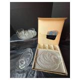 Cut Glass Punch Bowl with Ladel, 8 Tea Cup and Snack Plate Sets
