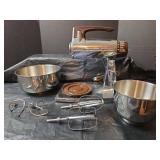 Vintage Sunbeam Mixmaster Stand Mixer with Bowls and Attachments