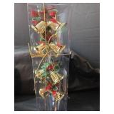 Christmas Holiday Dinnerware Set with Poinsettia Design, 4 Pc Place Setting, Tienshan Fine China, Made In China. NIB Napkins Rings