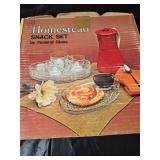 2 - Federal Glass Homestead Snack Sets with Leaf Pattern