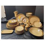 Hearthside Floral Dinnerware Set, 42 Piece,    Handpainted, Ovenproof Stoneware